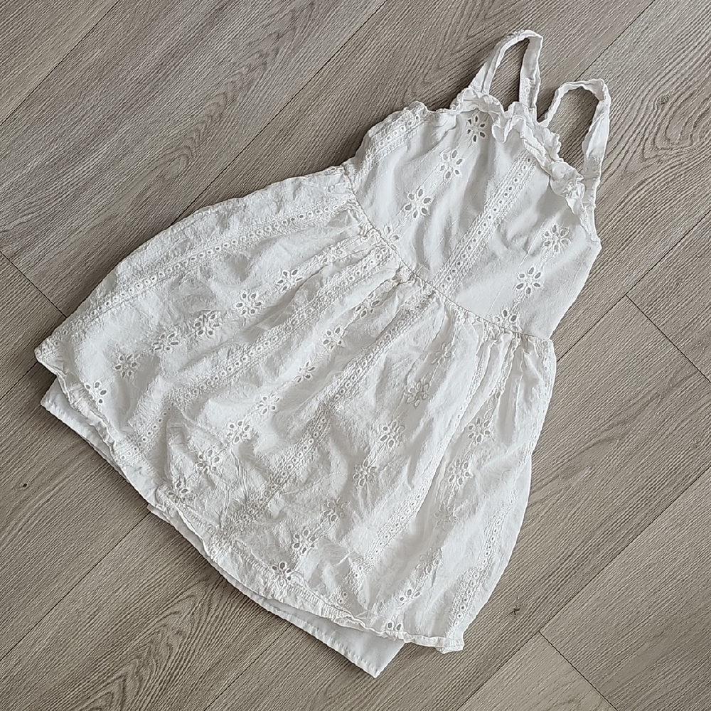 Pastourelle White Eyelet Sleeveless Dress, Sz 5